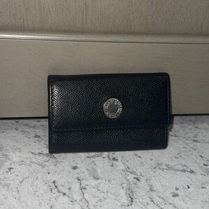 AUTHENTIC BVLGARI BLACK LEATHER 6 HOOKS KEY HOLDER KEY CASE WALLET AUTHENTIC